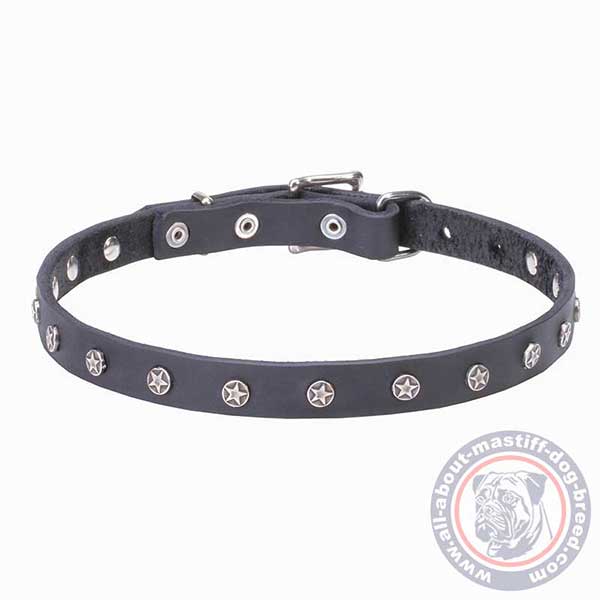 Soft and gentle to skin leather dog collar