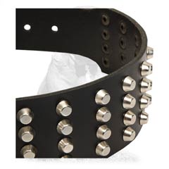 Non-rubbing leather dog collar with polished edges