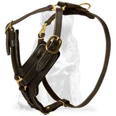 Designer Dog Harness with brass hardware