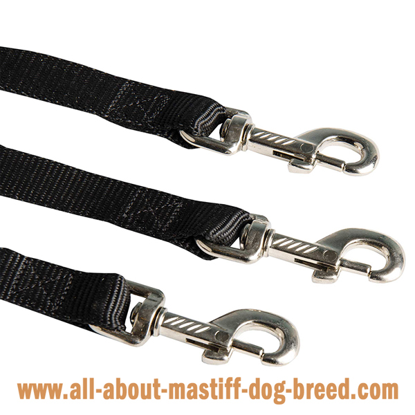 Mastiff Dog Triple Coupler Equipped with 3 Snap Hooks