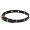 Mastiff Leather Dog Collar with 1 Row of Brass Plated Studs
