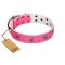 "Rosy Jack" Modern Handmade FDT Artisan Pink Leather Mastiff Collar