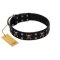 "Black Jack" Stylish Handmade FDT Artisan Black Leather Mastiff Collar