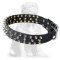 Mastiff Leather Collar 3 Rows of Spikes