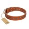 "Star Trek" FDT Artisan Tan Leather Mastiff Collar Decorated with Stars