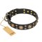 'Baroque Chic' FDT Artisan Studded Black Mastiff Leather Dog Collar