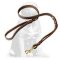 Leather Mastiff Leash With Extra Handle and Braided End
