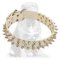 Chic White Leather Collar wth Spikes