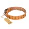 "Top-Flight" FDT Artisan Gorgeous Tan Leather Mastiff Collar