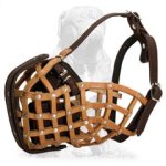 Mastiff Leather Basket Dog Muzzle for Attack Training
