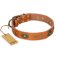 'Dandy Pet' FDT Artisan Handcrafted Mastiff Tan Leather Dog Collar