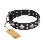 "Smart Geometry" FDT Artisan Studded Leather Mastiff Collar for Walking