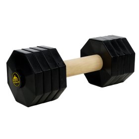 Mastiff Wooden Dog Training Dumbbell with Removable Plastic Weight Plates