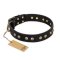 'Black Elegance' FDT Artisan Mastiff Leather Dog Collar with Round Studs