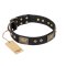 'Jewel Passion' FDT Artisan Fashionable Black Leather Mastiff Dog Collar