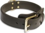 Mastiff Leather 2PLY Black collar 23'' /23inch dog collar-c33nh