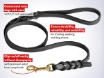 Handcrafted with Braids Leather Dog Leash for Mastiff