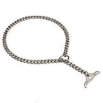 Choke dog collar with toggle steel chromium plated chain collar 1/9 inch (3 mm)