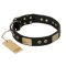 "Spanish night" FDT Artisan Fashionable Leather Walking Mastiff Collar - 1 1/2 inch (40mm) wide