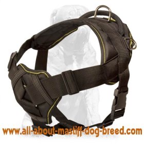 Nylon Multi-Purpose Dog Harness with Chest Plate for Mastiff