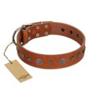 "Sweet Caramel" Designer FDT Artisan Tan Leather Mastiff Collar