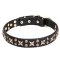 Mastiff Leather Dog Collar with Vintage Stars and Studs