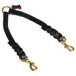 Braided Leather Coupler Leash for Walking 2 Dogs