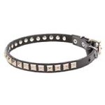 Mastiff Leather Dog Collar with Chrome Plated Square Studs