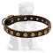 Mastiff Studded Leather Dog Collar with Doted Circles