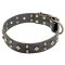 Mastiff Decorated Leather Dog Collar with Pyramids and Studs