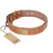 'The Middle Ages' FDT Artisan Handcrafted Tan Leather Mastiff Dog Collar