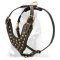 Studded Leather Dog Harness with Y-Shaped Breast Plate for Mastiffs
