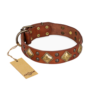 'Flight of Fancy' FDT Artisan Adorned Leather Mastiff Collar