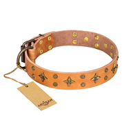 "Top-Flight" FDT Artisan Gorgeous Tan Leather Mastiff Collar