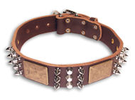 Leather Brown collar 25'' for Mastiff /25 inch dog collar - C86