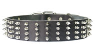 2 inch wide Leather Spiked Dog Collar for Mastiff