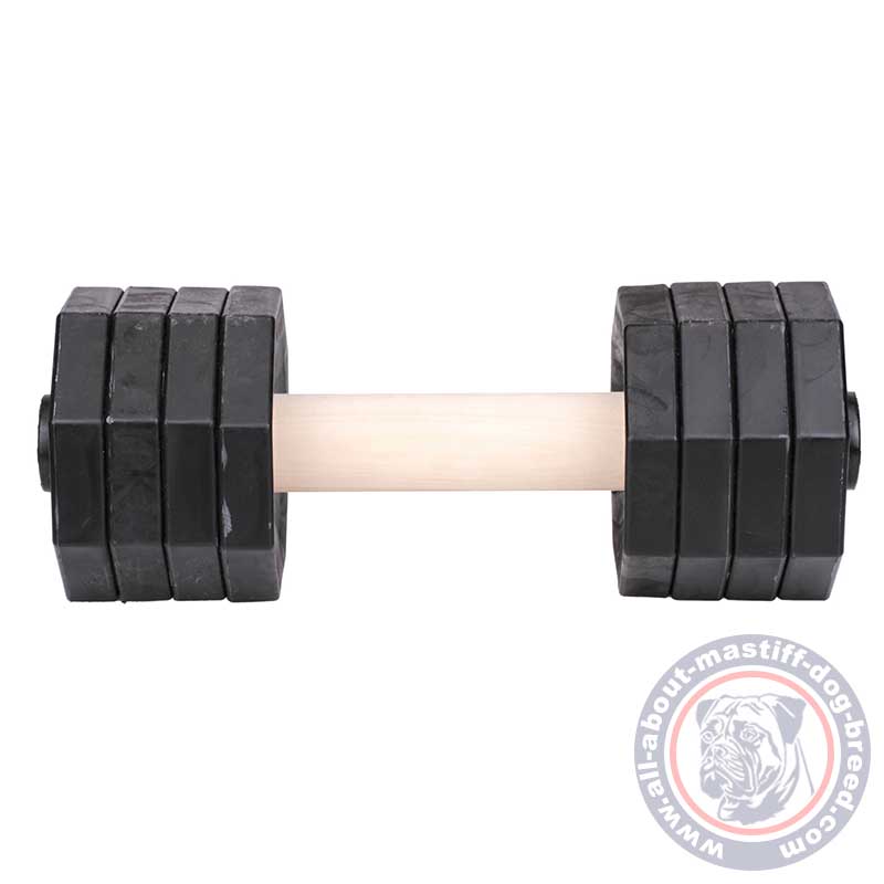 Get Professional Dog Dumbbell Training Wooden Mastiff Dumbbell
