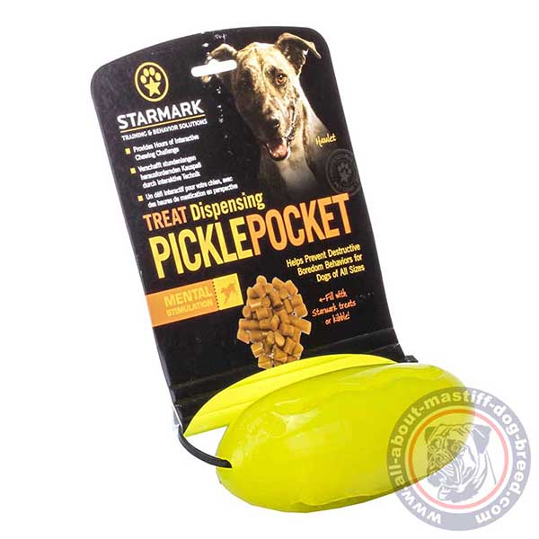 Bright yellow dog treat dispenser