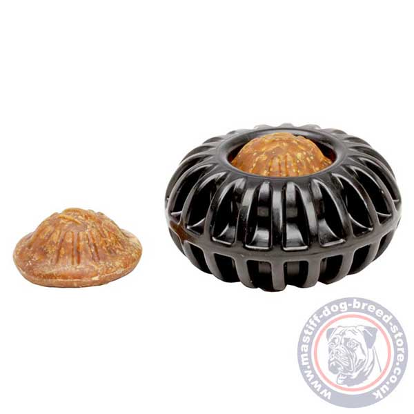 Puck shaped food dispenser