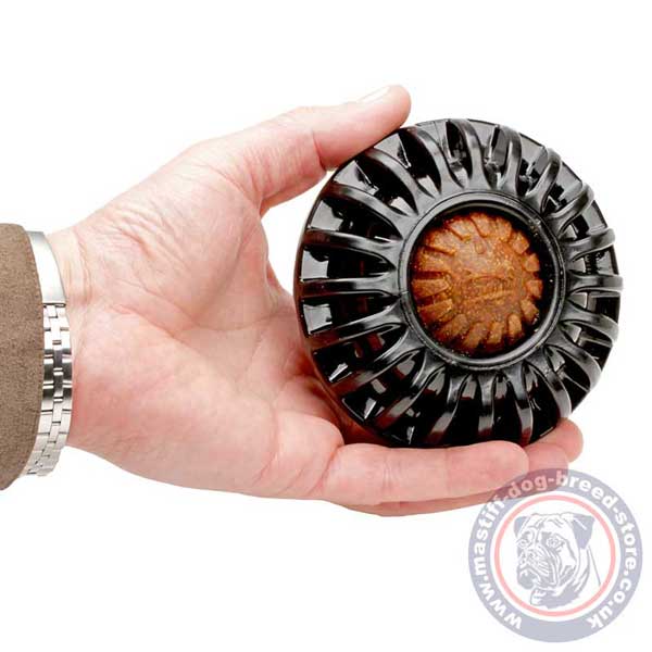 Food dispenser puck shaped
