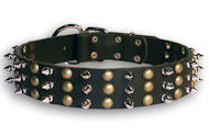Mastiff Spiked&Studded Black collar 23'' /23 inch dog collar-S59