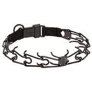 Black Stainless Steel Mastiff Pinch Collar with Click Lock Buckle 1/8 inch (3.2 mm) link diameter Black Stainless Steel Mastiff Pinch Collar with Click Lock Buckle 1/8 inch (3.2 mm) link diameter