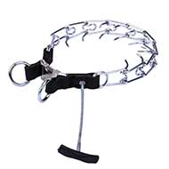 Mastiff Chrome Plated Pinch Dog Collar with Metal Long Handle - 1/8 inch (3.25 mm) Prong's Diameter Mastiff Chrome Plated Pinch Dog Collar with Metal Long Handle - 1/8 inch (3.25 mm) Prong's Diameter