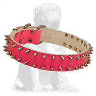 Mastiff Spiky Pink Leather Dog Collar Mastiff Spiky Pink Leather Dog Collar