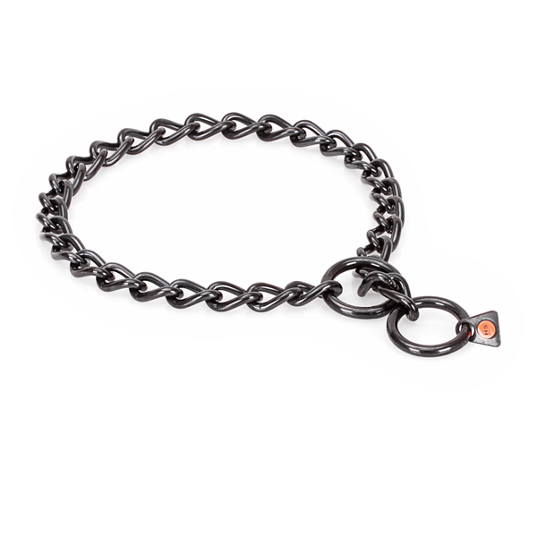 Training canine choke collar made of strong stainless steel