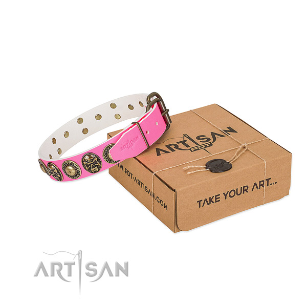 Corrosion proof buckle on dog collar for easy wearing
