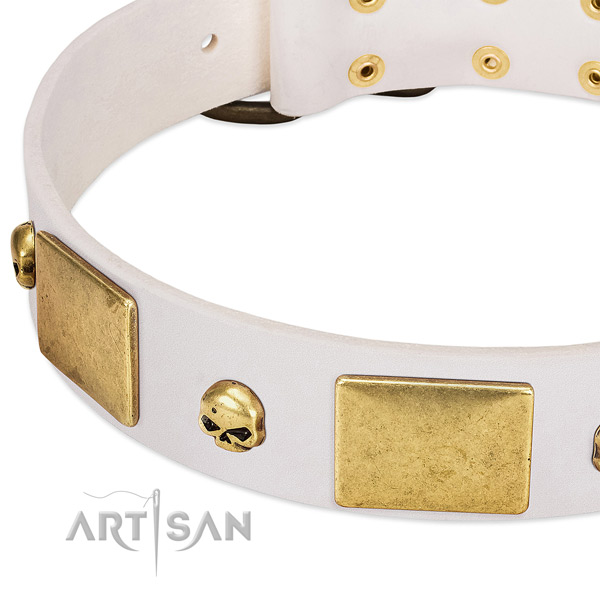 Best quality full grain genuine leather collar handmade for your four-legged friend