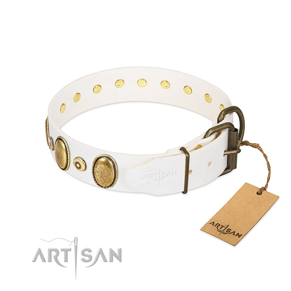 Gentle to touch natural leather collar created for your dog