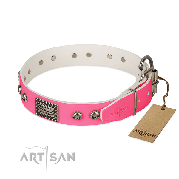 Durable buckle on comfortable wearing dog collar
