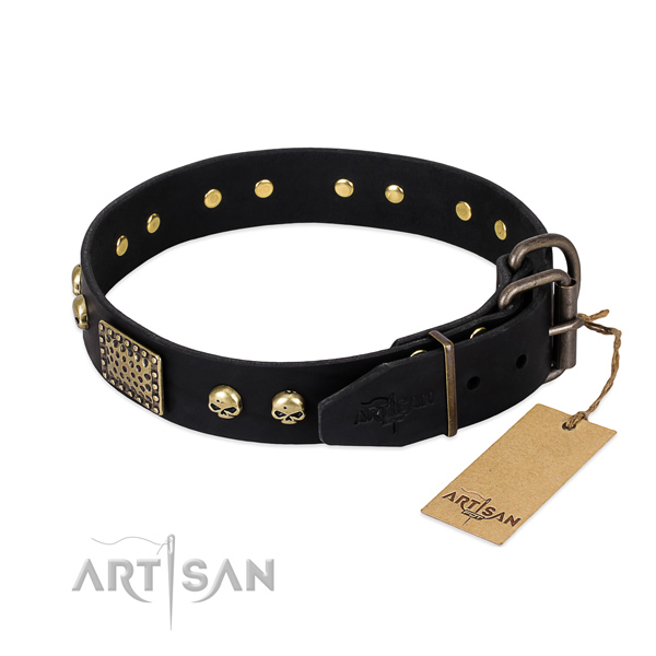 Corrosion proof hardware on comfortable wearing dog collar